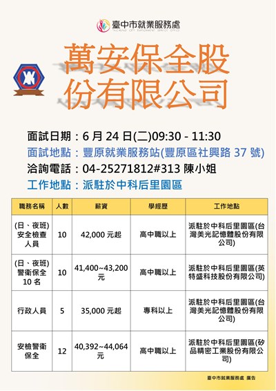 0624萬安保全單徵DM