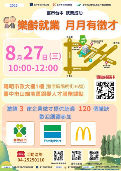 0827樂齡就業月月有徴才核定海報-正
