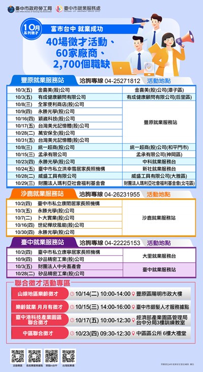10月徵才網路宣傳海報