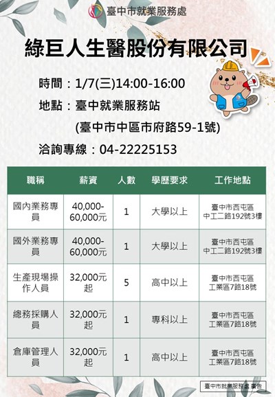 綠巨人生醫0107單徵海報