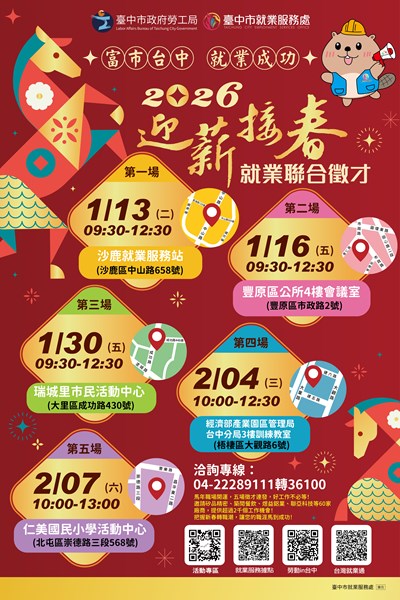 115年迎薪接春就業聯合徵才海報