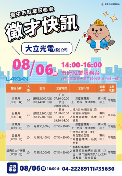 大立光電0806單徵海報