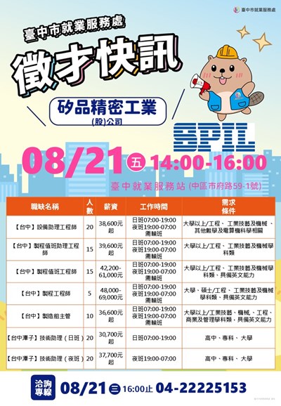 0821矽品單徵海報